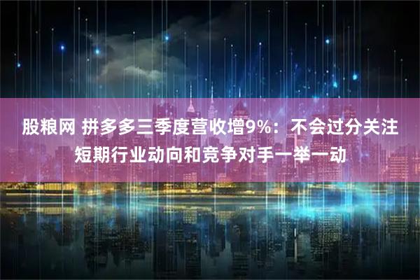 股粮网 拼多多三季度营收增9%：不会过分关注短期行业动向和竞争对手一举一动